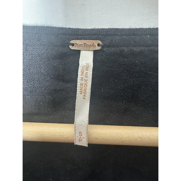 $168 Free People Anouk Black Combo Gold Olive Embroidered Mini Dress‎ S Bohemian - Picture 4 of 10